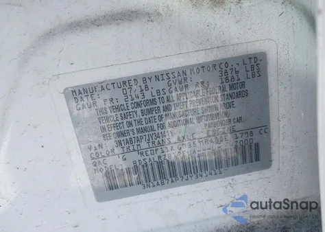 2018 Nissan Sentra Sr z USA, uszkodzony, nr VIN 3N1AB7AP7JY341411